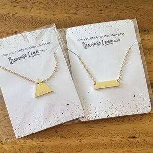 Necklace set featuring “I Can” and “I Did” from Because I Can Life Program